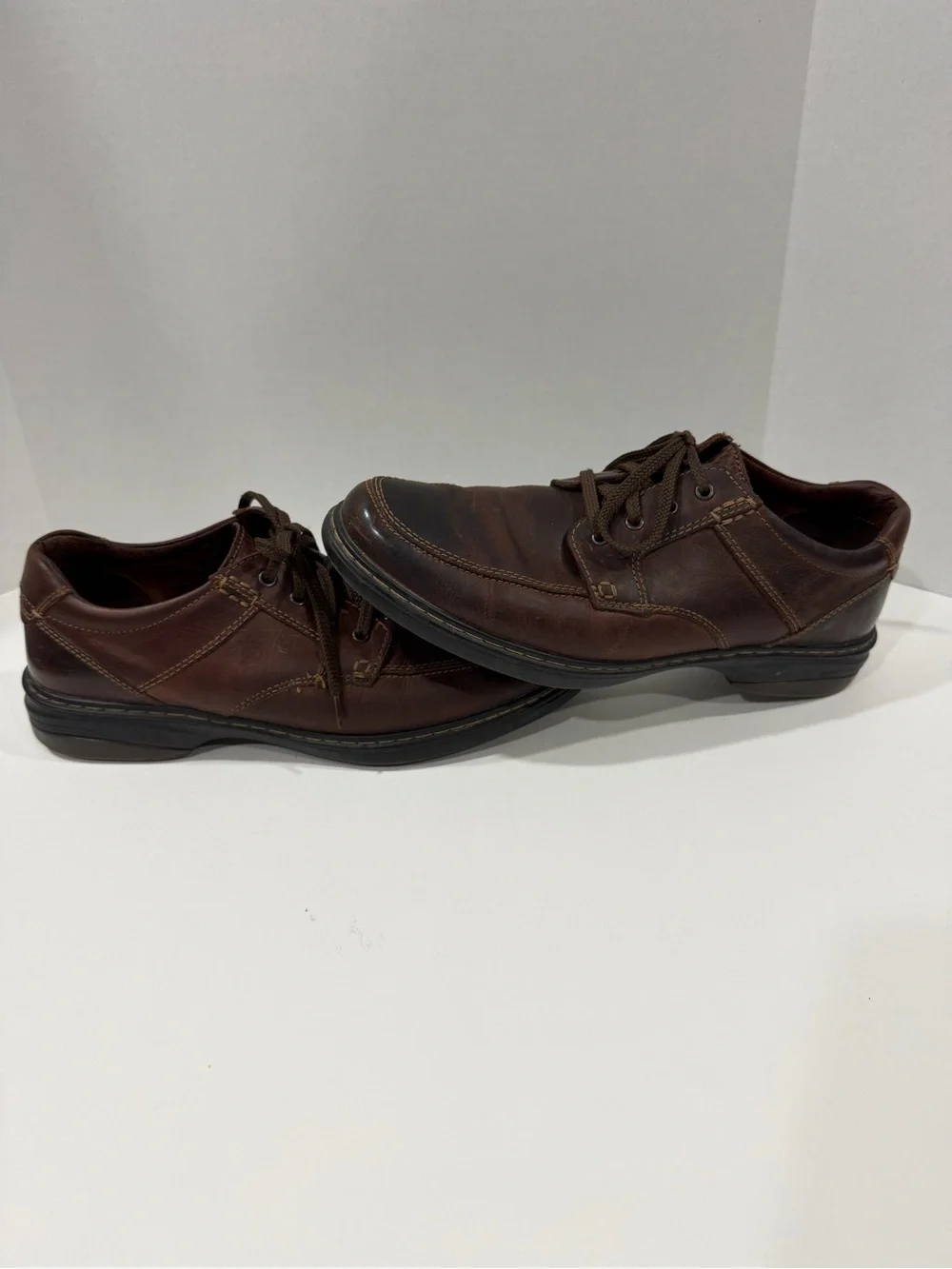 Johnston & Murphy Dark Brown Leather Lace-Up Oxfords